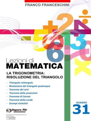 cover image of Lezioni di matematica 31--La Trigonometria